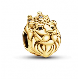 Charm bijou pour bracelet roi lion couronne or