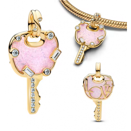 Charm pour bracelet clef de maison or cadeau propriétaire