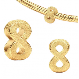 Charm bijou pour bracelet infini or frappé relief