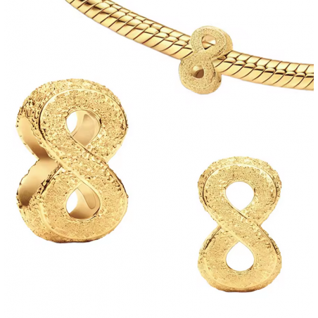 Charm bijou pour bracelet infini or frappé relief
