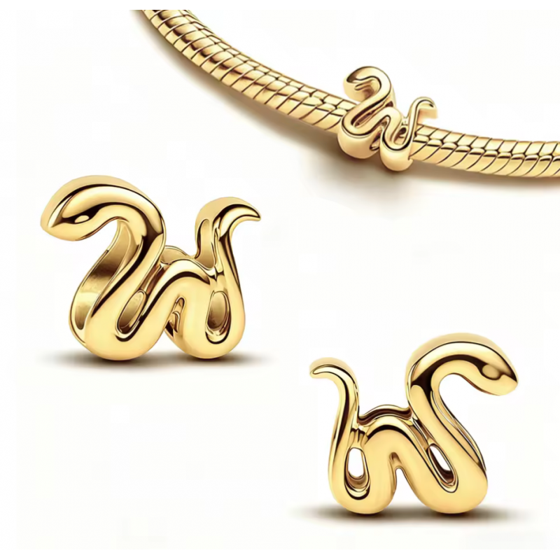 Charm bijou pour bracelet serpent sur bracelet or
