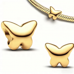 Charm bijou pour bracelet papillon lisse or