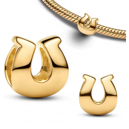 Charm pour bracelet fer à cheval chance or lisse