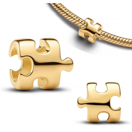 Charm pour bracelet pièce de puzzle or lisse