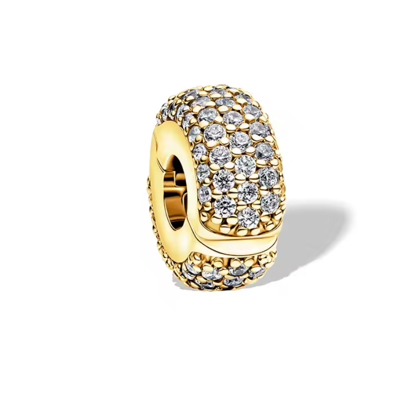 Charm pour bracelet séparateur clip strass relief