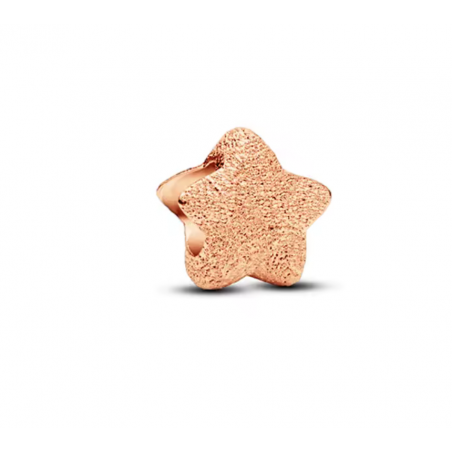 Charm pour bracelet étoile or rose relief