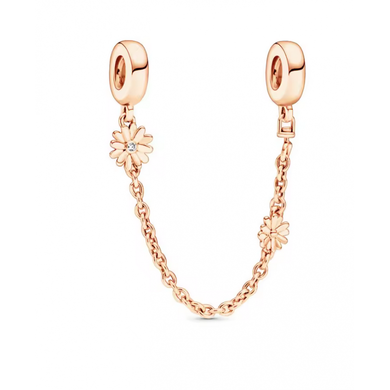 Charm pour bracelet chaine petite fleur or rose