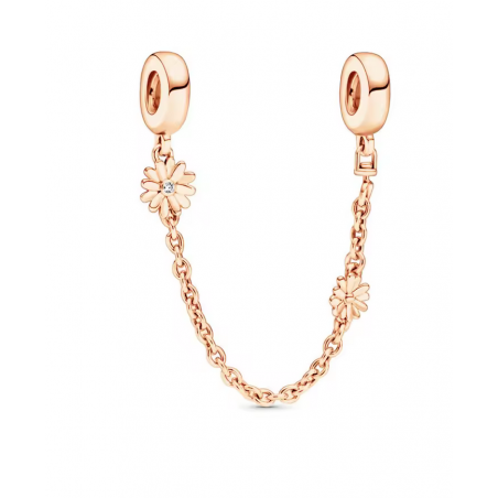 Charm pour bracelet chaine petite fleur or rose