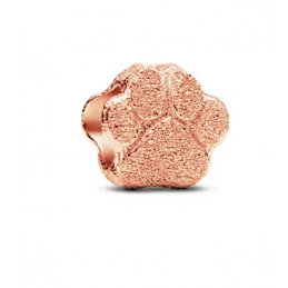Charm pour bracelet patte de chien or rose relief