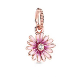 Charm pour bracelet fleur suspendue or rose