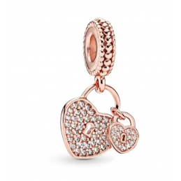 Charm pour bracelet coeur cadena or rose