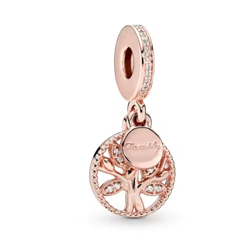 Charm pour bracelet arbre de vie famille or rose