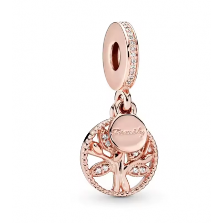 Charm pour bracelet arbre de vie famille or rose