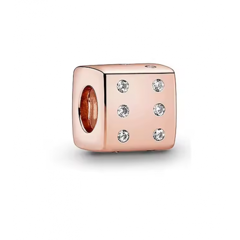 Charm pour bracelet dè jeux de société or rose