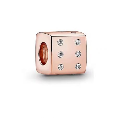 Charm pour bracelet dè jeux de société or rose