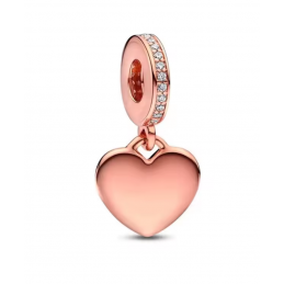 Charm pour bracelet coeur simple suspendu or rose