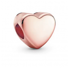 Charm pour bracelet coeur simple lisse or rose