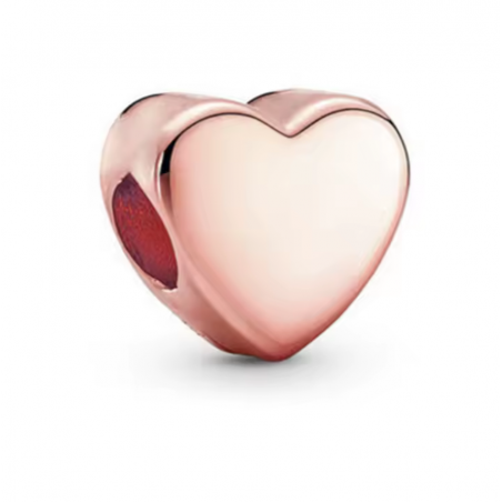 Charm pour bracelet coeur simple lisse or rose