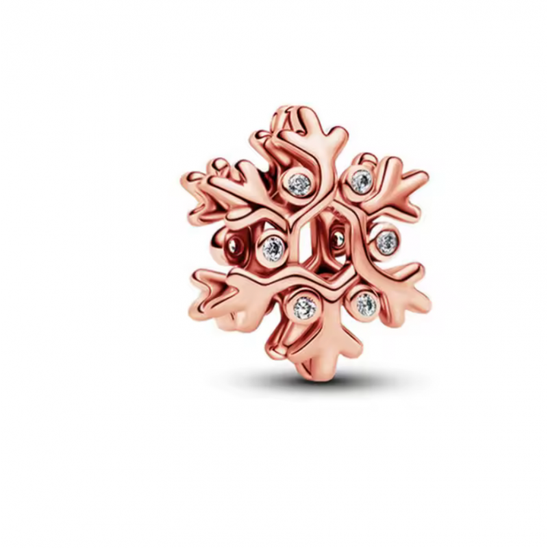 Charm pour bracelet flocon de neige or rose