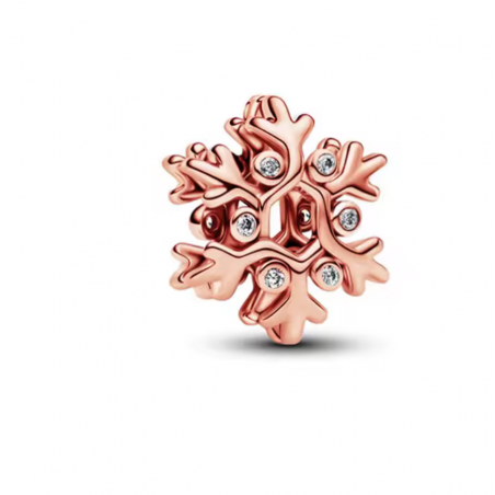 Charm pour bracelet flocon de neige or rose