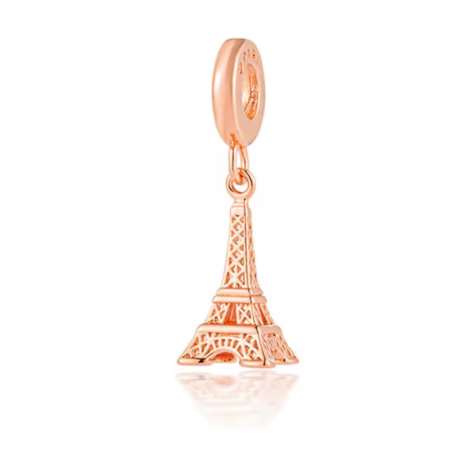 Charm pour bracelet Tour Eiffel Paris or rose