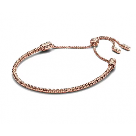 bracelet pour charm or rose ajustable effet corde