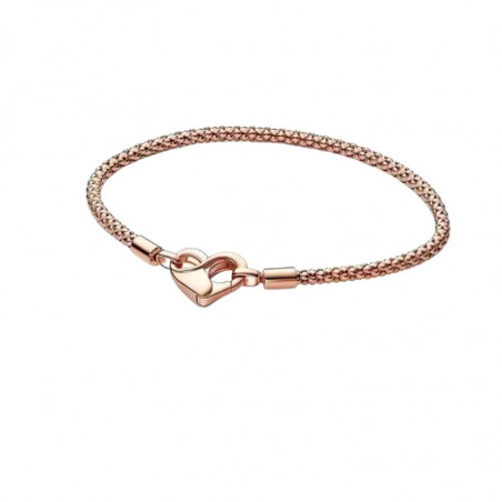 bracelet pour charm or rose accroche coeur