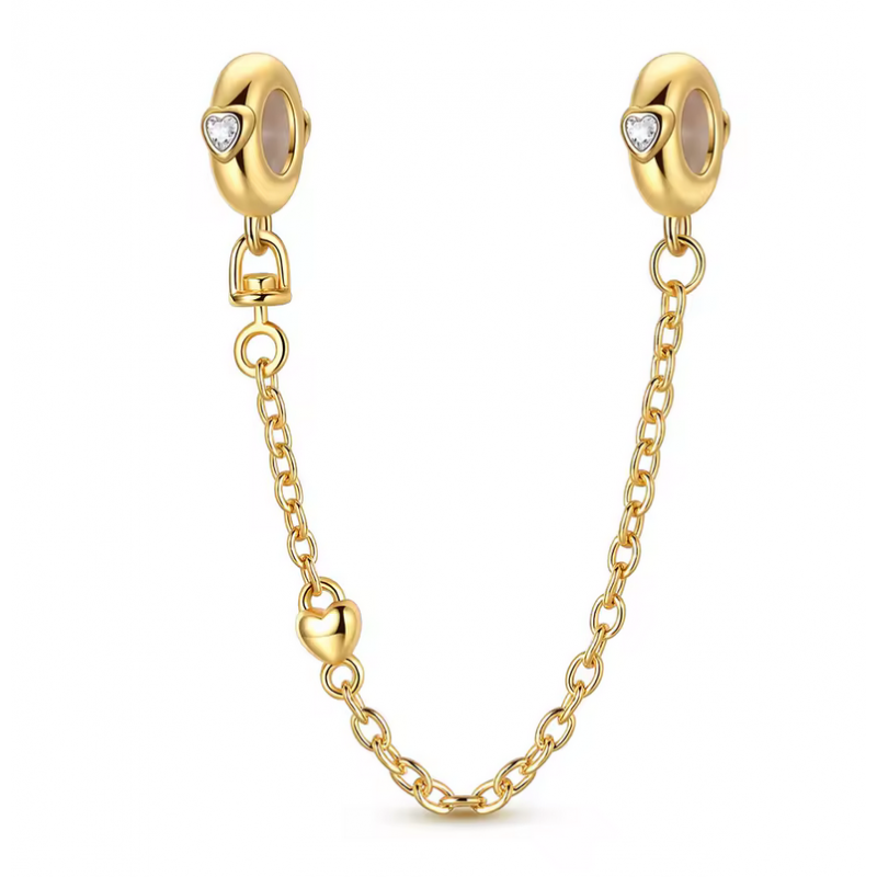 Charm pour bracelet chaine de sécurité fleur or argent