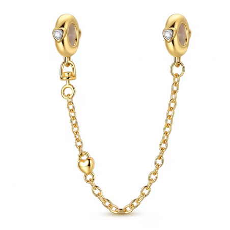 Charm pour bracelet chaine de sécurité fleur or argent