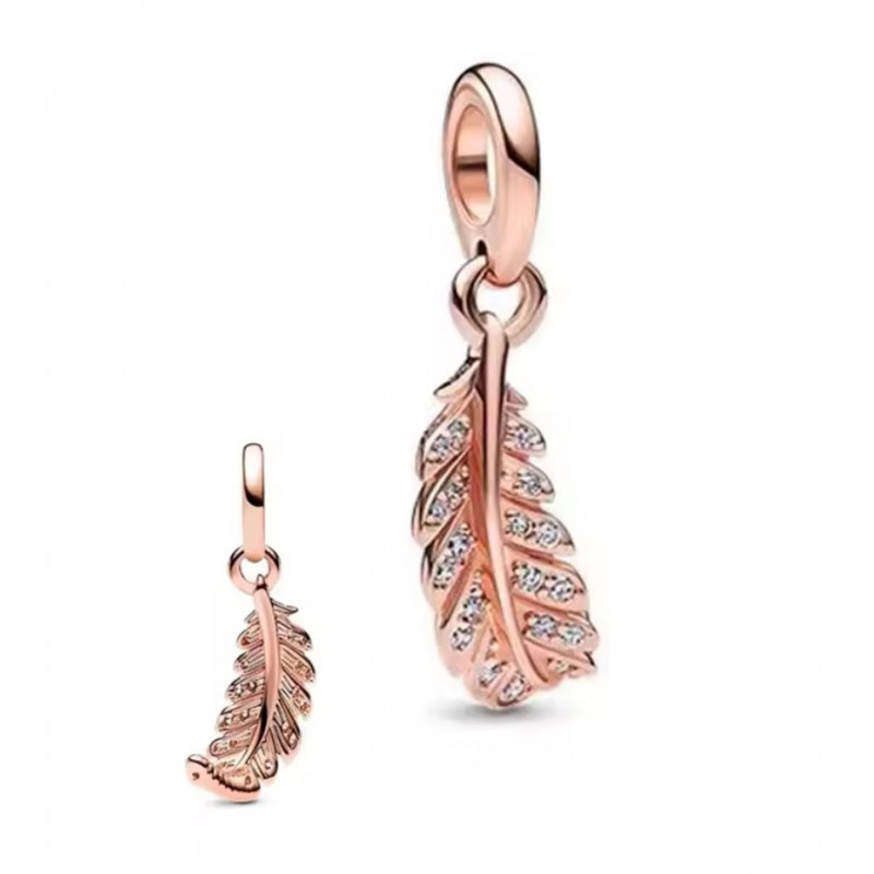 Charm pour bracelet feuille strass