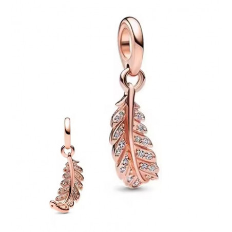 Charm pour bracelet feuille strass