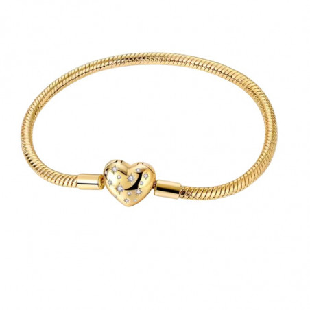 bracelet pour charm or coeur strass étoile