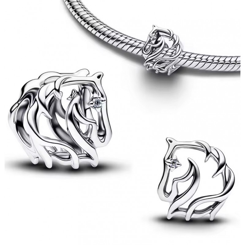 Charm pour bracelet tête de cheval équitation