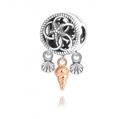 Charm pour bracelet attrape rêve coquillage strass