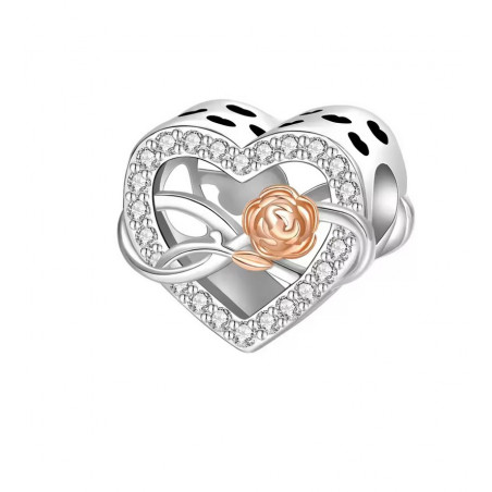 Charm pour bracelet coeur entrelacé signe infini
