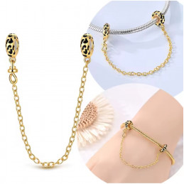Charm pour bracelet chaine léopard bloqueur or