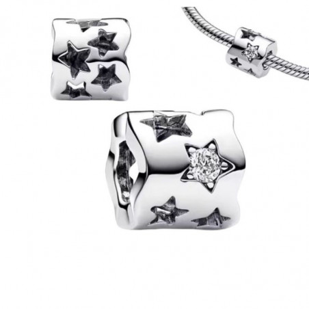 Charm pour bracelet séparateur cylindre étoile