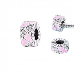 Charm pour bracelet séparateur coeur rose