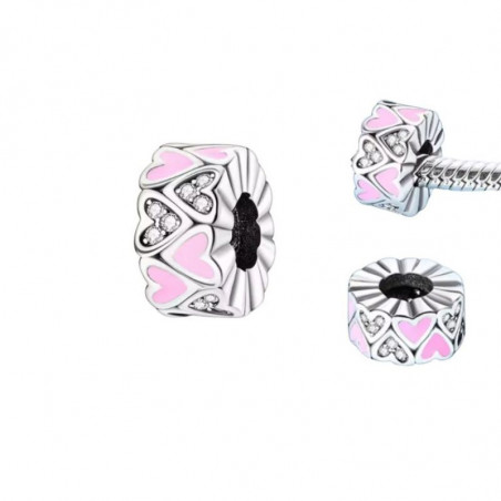Charm pour bracelet séparateur coeur rose