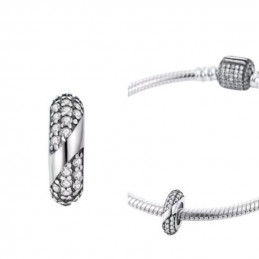 Charm pour bracelet séparateur strass spirale discret