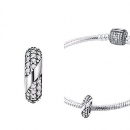 Charm pour bracelet séparateur strass spirale discret