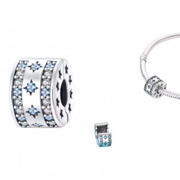 Charm pour bracelet clip étoile pierre bleue