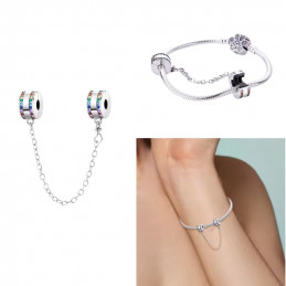 Charm double séparateur clip chaine multicolore pour bracelet