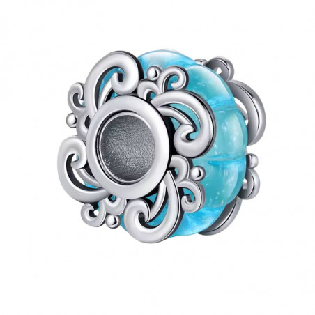 charm pour bracelet murano vague mer bleue