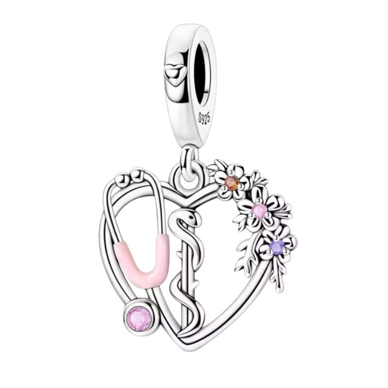 Charm pour bracelet cadeau infirmière médecin stéthoscope