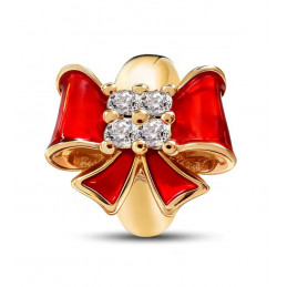 Charm pour bracelet séparateur espaceur noeud rouge or