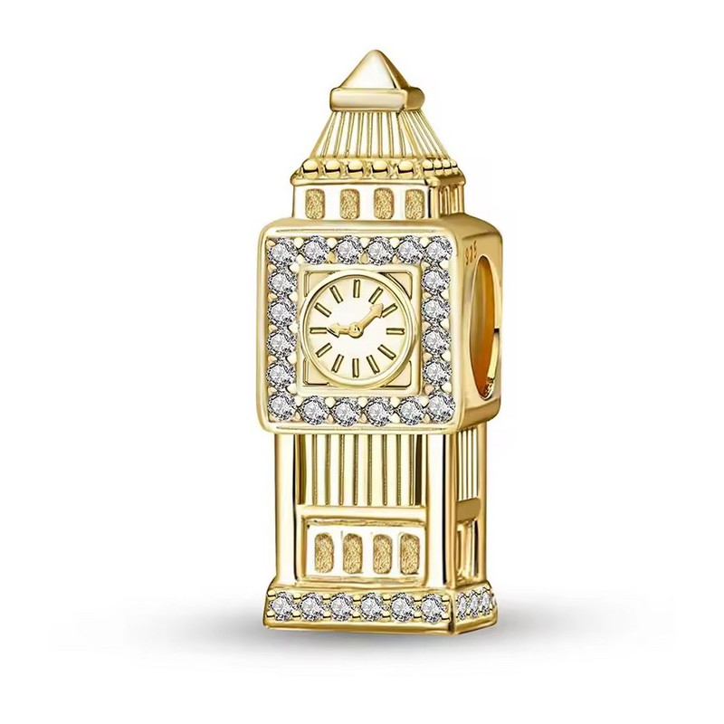 Charm pour bracelet tour big ben Londres or