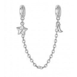 Charm pour bracelet double chaine étoile lune