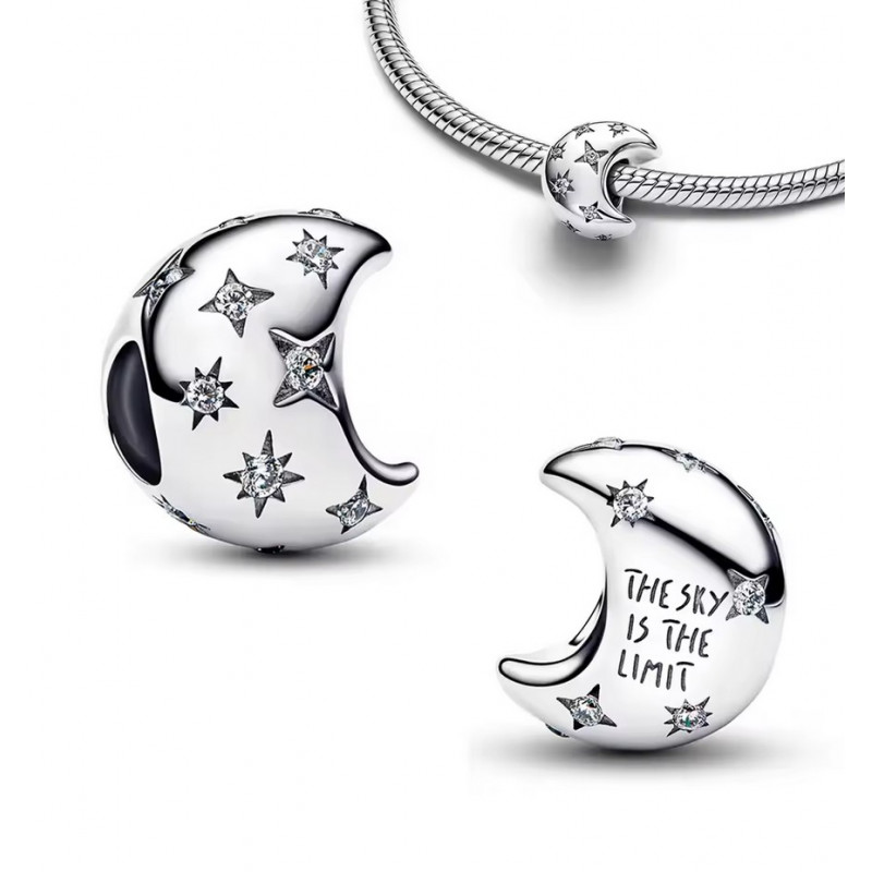 Charm pour bracelet petite lune étoile