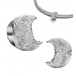 Charm pour bracelet petite lune argent frappé